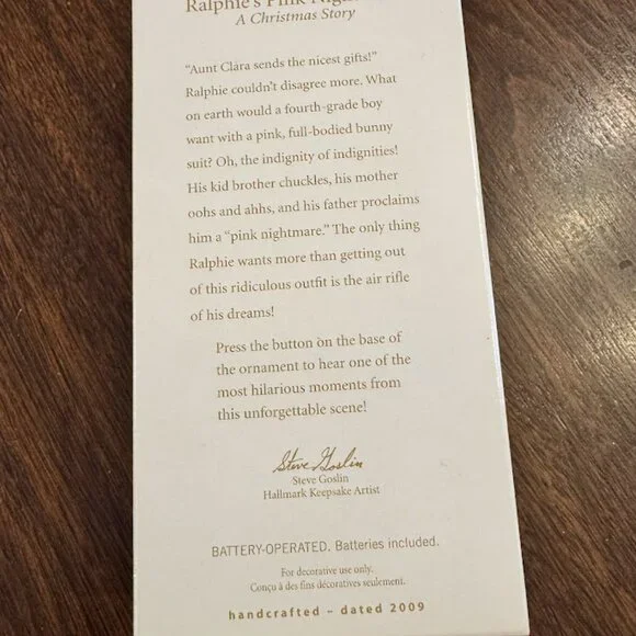 Hallmark Ralphies Pink Nightmare A Christmas Story Keepsake Ornament 2009 - Picture 5 of 5